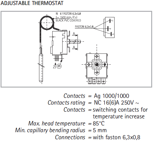 TERMOSTAT REGLABIL IMERSIE TR 2 - SCHEMA